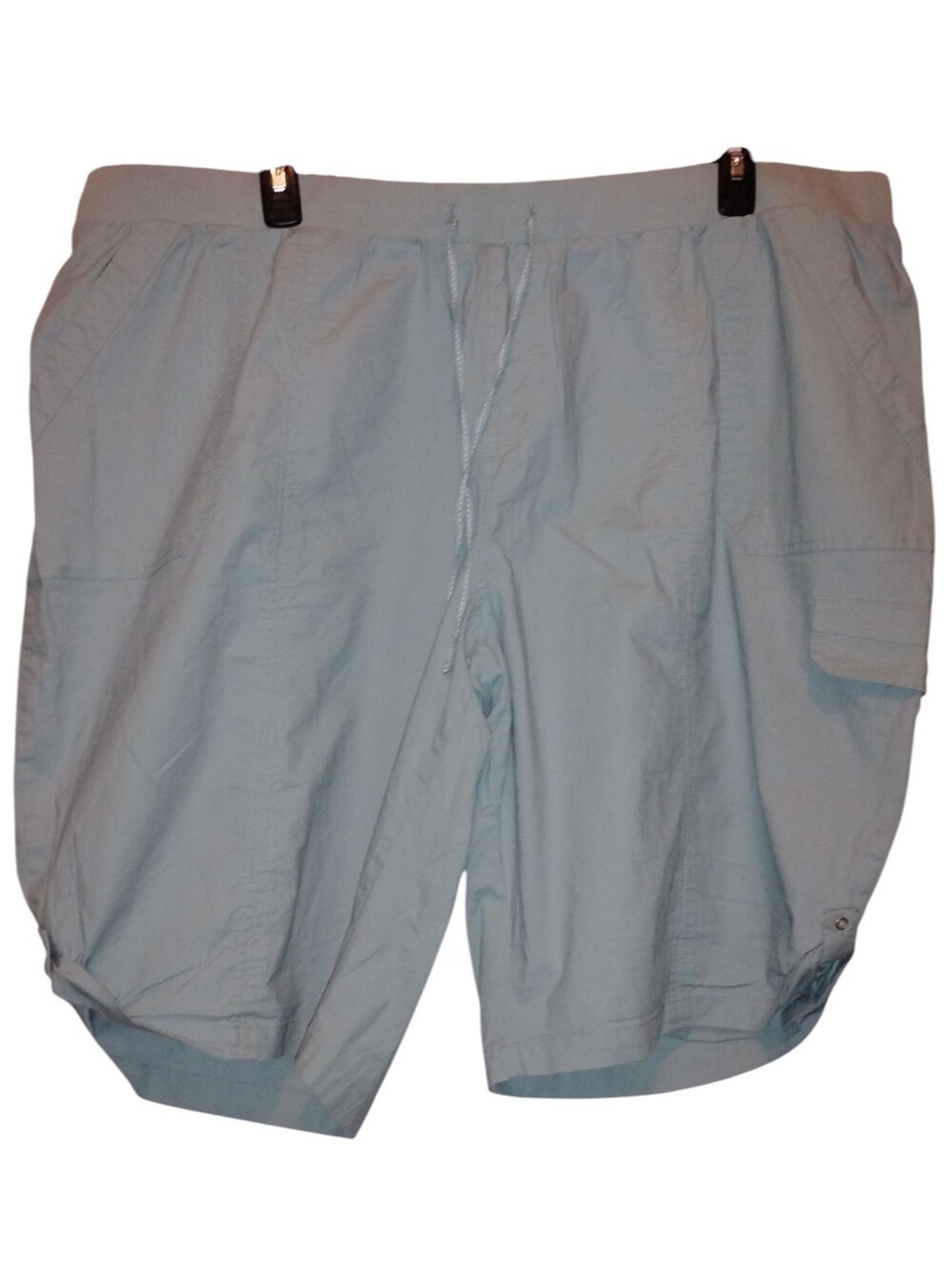 Women's Light Baby Blue Drawstring Cargo Shorts